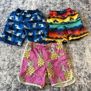 Sovereign Code UVSkinz iXtreme Lot 3 Swim Trunks Boys Sz 5 Shark Pineapple Jeep